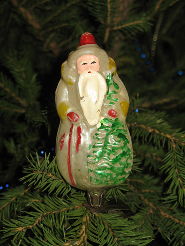 Новогодняя елочная игрушка - Дед Мороз на ёлке