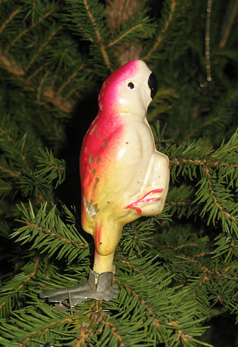 Новогодняя елочная игрушка - Попугай