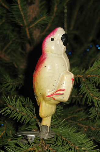 Новогодняя елочная игрушка - Попугай